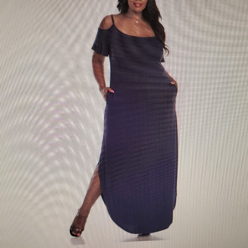 Plus Size White Mark Cold-Shoulder Maxi Dress